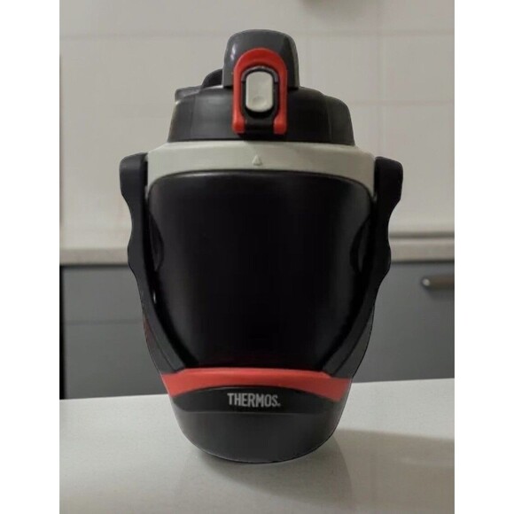 Thermos Foam Insulated Hydration Water Bottle Sports Jug 64 oz/1.9L Black Red - Picture 1 of 11